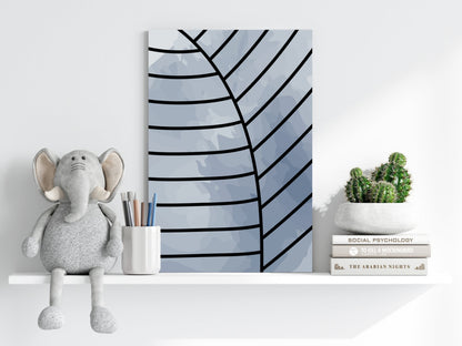 Steel Blue Leaf Vein Macro Aluminum Print