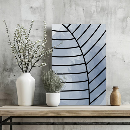 Steel Blue Leaf Vein Macro Aluminum Print