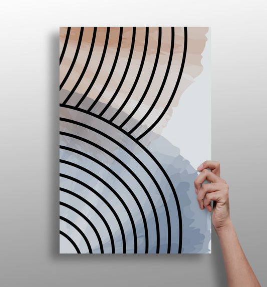 Terracotta Blue Rainbow Arch Aluminum Print