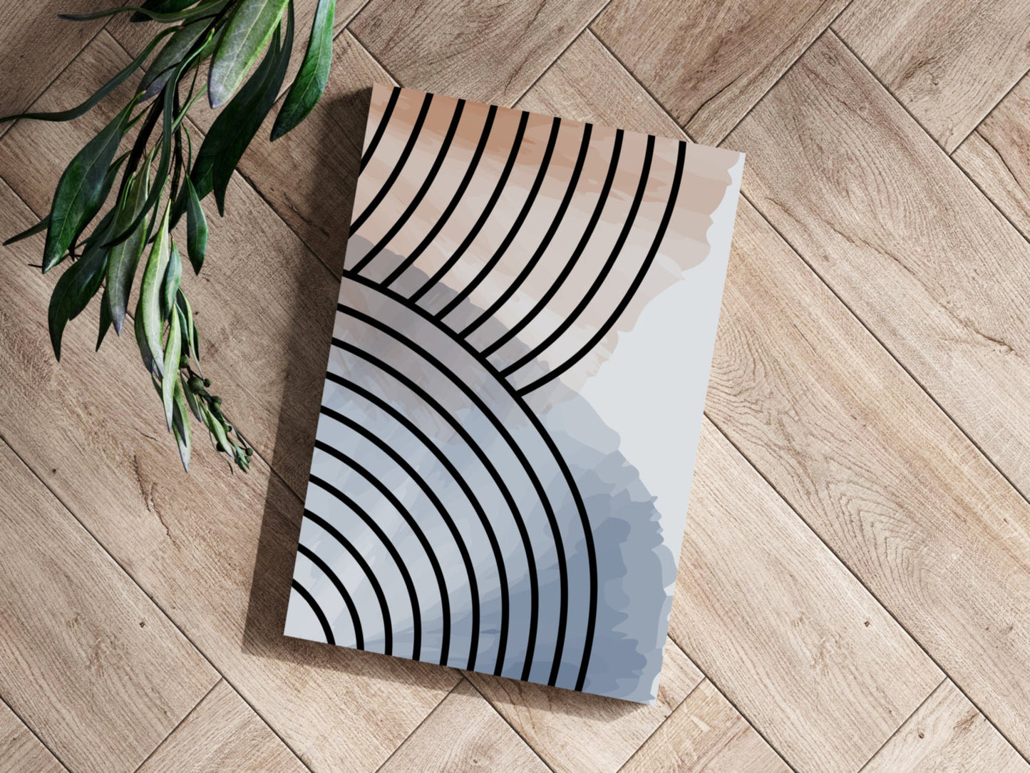 Terracotta Blue Rainbow Arch Aluminum Print