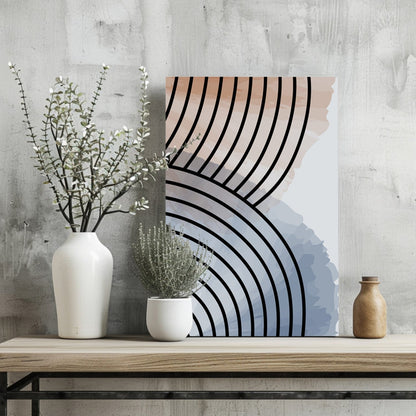 Terracotta Blue Rainbow Arch Aluminum Print