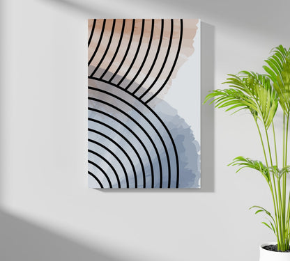 Terracotta Blue Rainbow Arch Aluminum Print