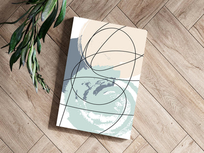 Pastel Circles And Black Line Loops Aluminum Print