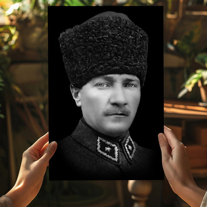 Ataturk in Kalpak Uniform Aluminum Print