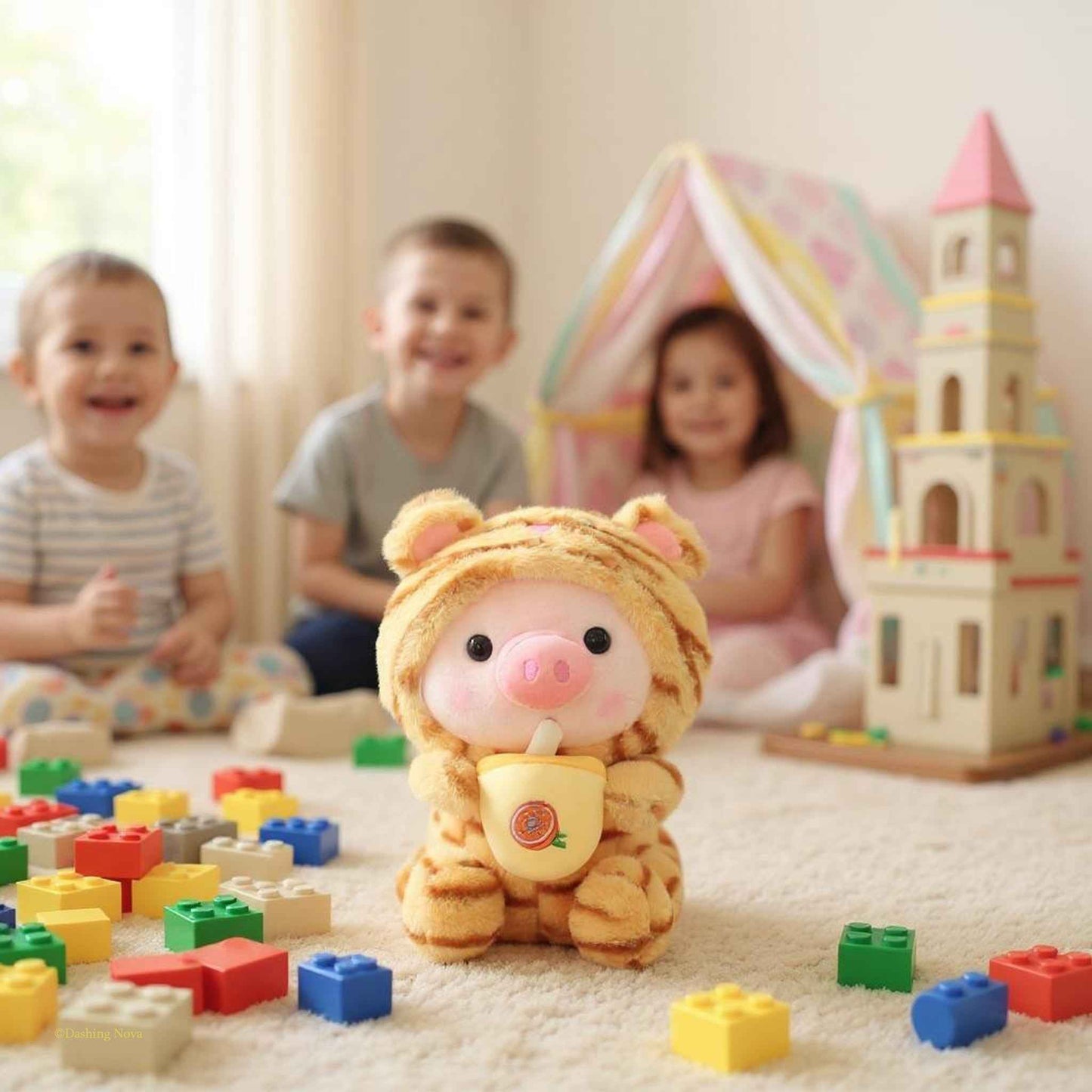 Boba Pig Stuffed Animal Soft Plushie Gift for Girls & Boys