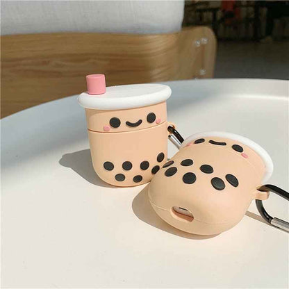 Soft Boba Tea AirPods Cover – For 1, 2, 3, or Pro with Keyring