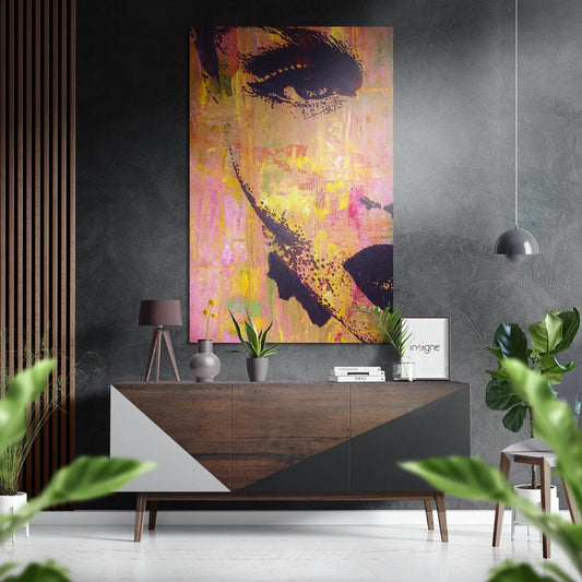 Retro Woman Brushed Aluminium Dibond Wall Art