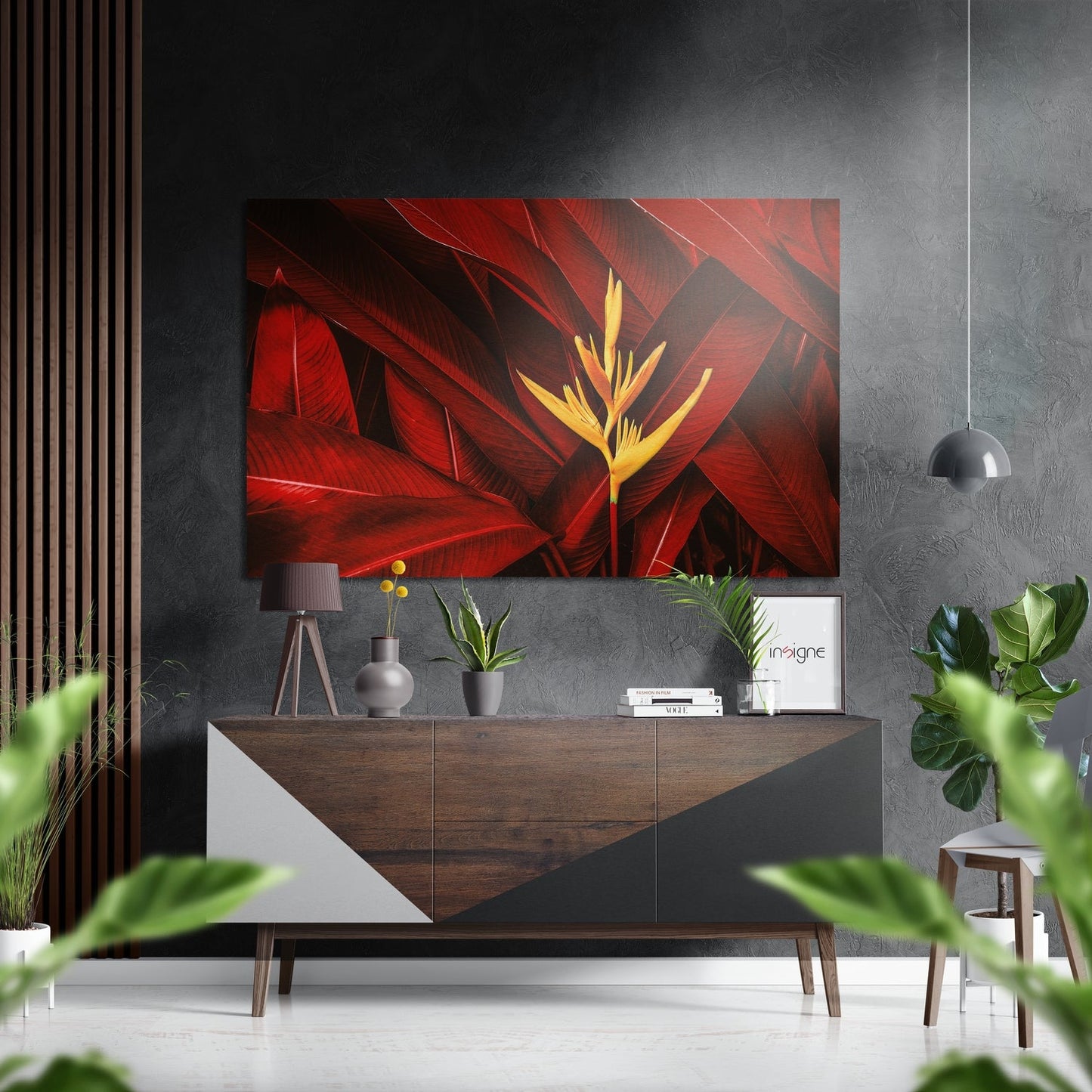 Leaves Brushed Aluminium Dibond Wall Art