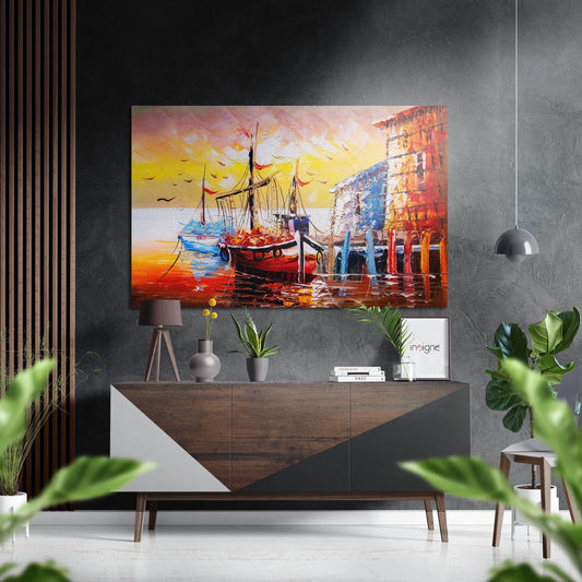Boat Brushed Aluminium Dibond Wall Art