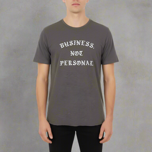 BUSINESS, NOT PERSONAL on our 4 Corners Crew neck (Charcoal)