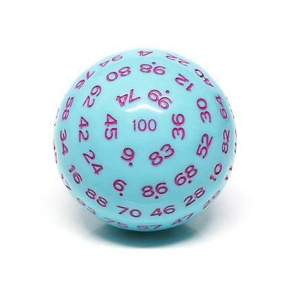 "Blue Jay" Single 100 Sided Polyhedral Dice (D100) | Blue (45mm) Purple