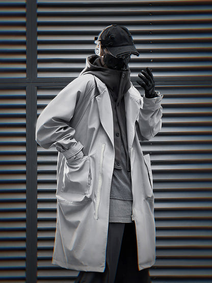 HiJ36 Grey Urban Trench Coat