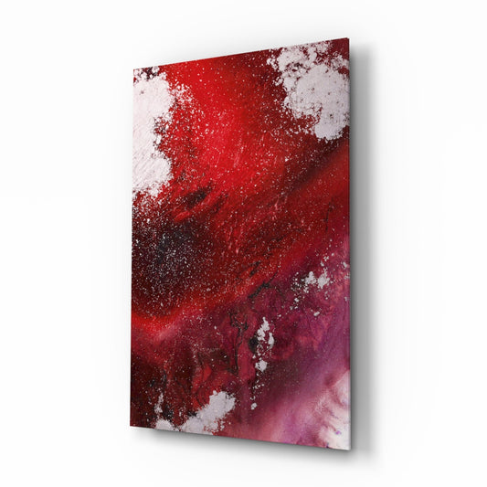 Ruby Magenta Fluid Abstract Glass Wall Art