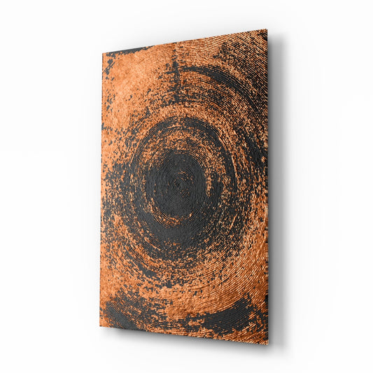 Copper Spiral Swirl Glass Wall Art