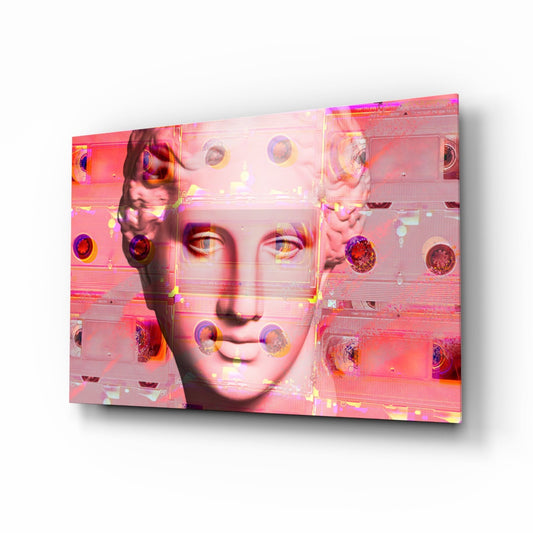 Pink Vaporwave Venus Glass Wall Art