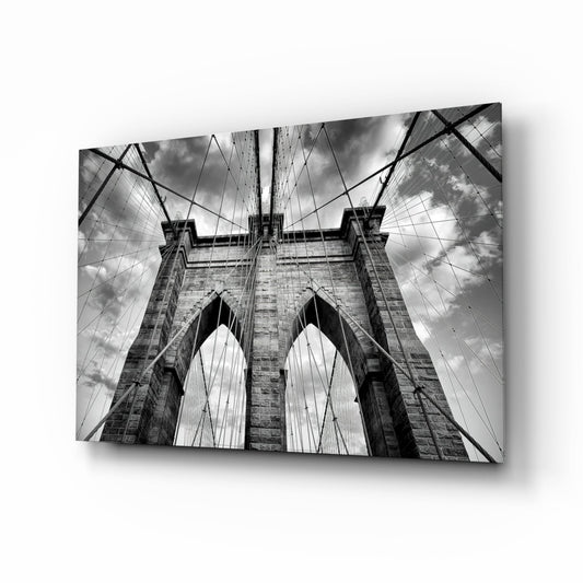 Bridge Arches Upward View Glass Wall Art