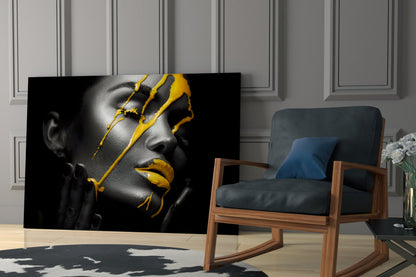 Yellow Paint Glass Art