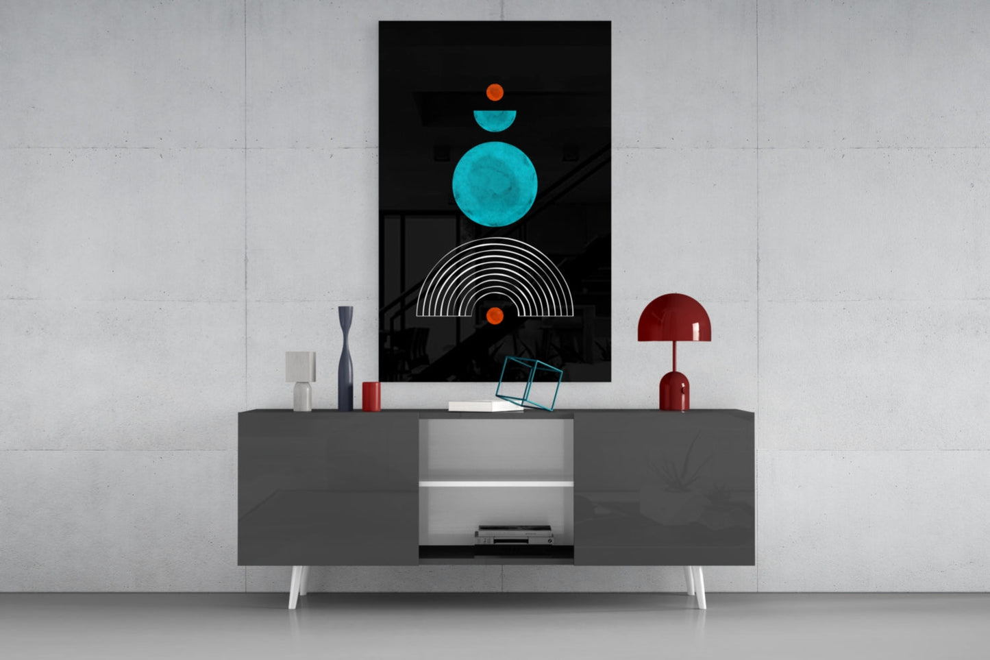 Dot Under the Rainbow Glass Wall Art