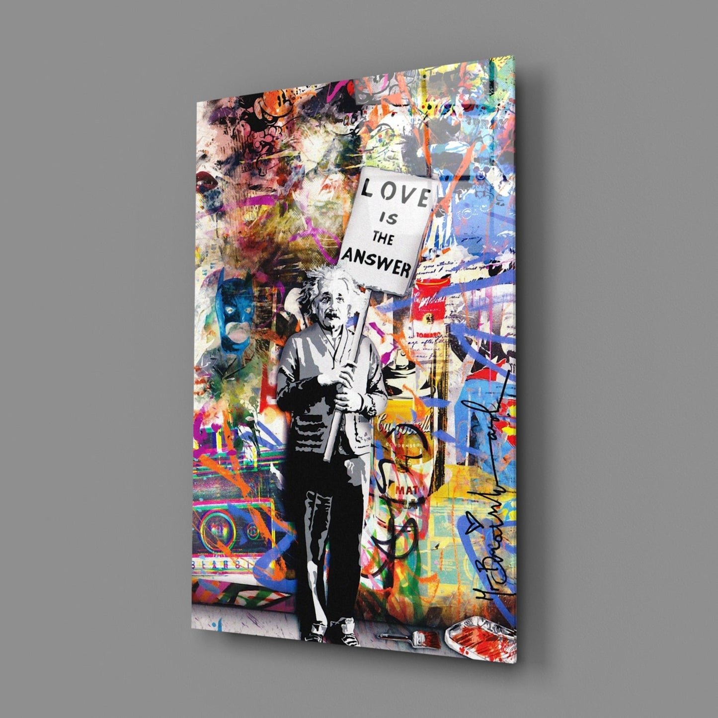 Love is the Answer Street Art Glass Wall Art