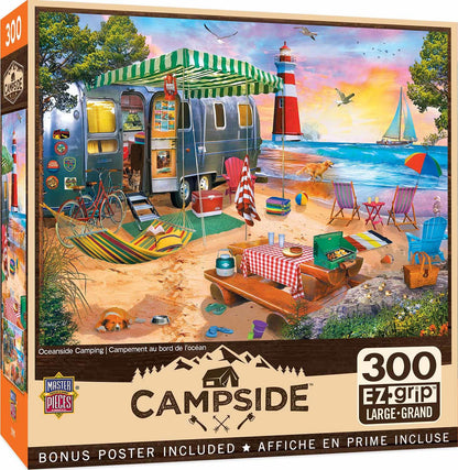 Campside Oceanside Camping 300 Piece EZ Grip Jigsaw Puzzle | Masterpieces