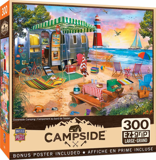 Campside Oceanside Camping 300 Piece EZ Grip Jigsaw Puzzle | Masterpieces