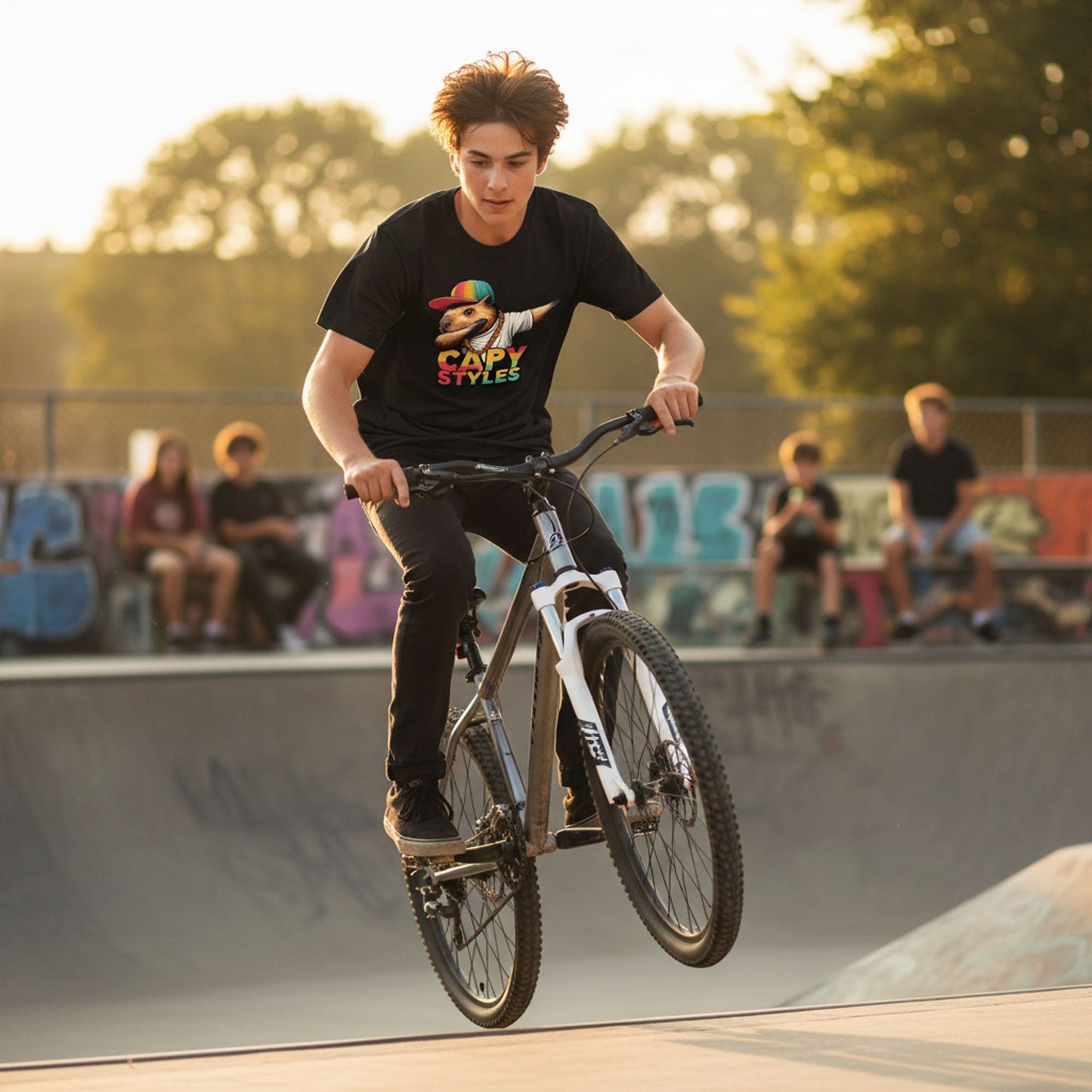 Capybara Graphic T Shirt Capy Styles Streetwear Skating Casual Tee