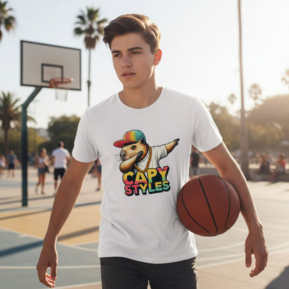 Capybara Graphic T Shirt Capy Styles Streetwear Skating Casual Tee