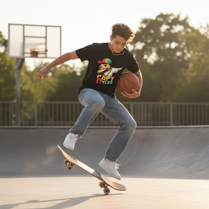 Capybara Graphic T Shirt Capy Styles Streetwear Skating Casual Tee