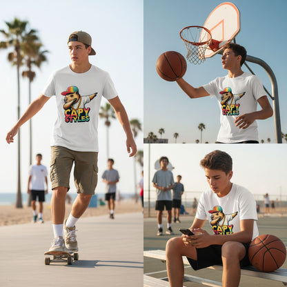 Capybara Graphic T Shirt Capy Styles Streetwear Skating Casual Tee