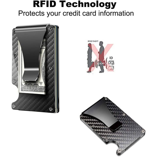 Carbon Fiber Money Clip Wallet with RFID Blocking Otarealm