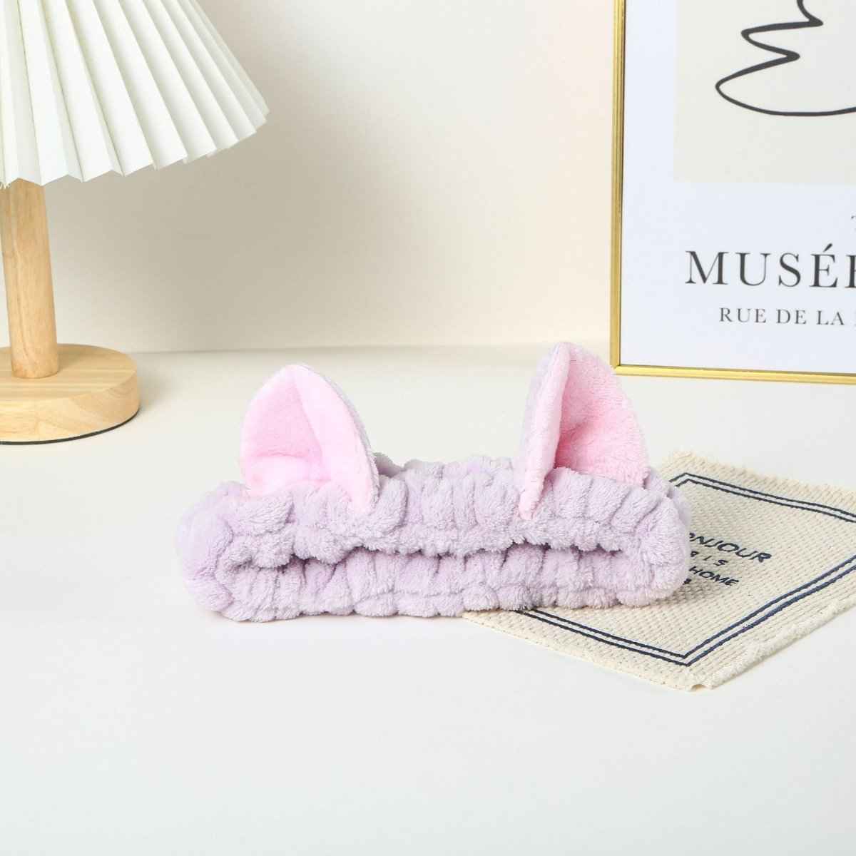 Cute Cat Ears Headband – Soft Hair Wrap for Makeup Routine