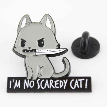 Cat Knife Enamel Pin – Bold Kitty Design for Bags and Jackets