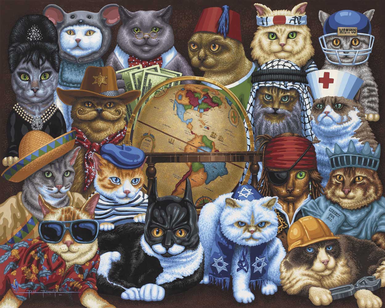 Cats Around The World 1000 Piece Jigsaw Puzzle by Dowdle Puzzles