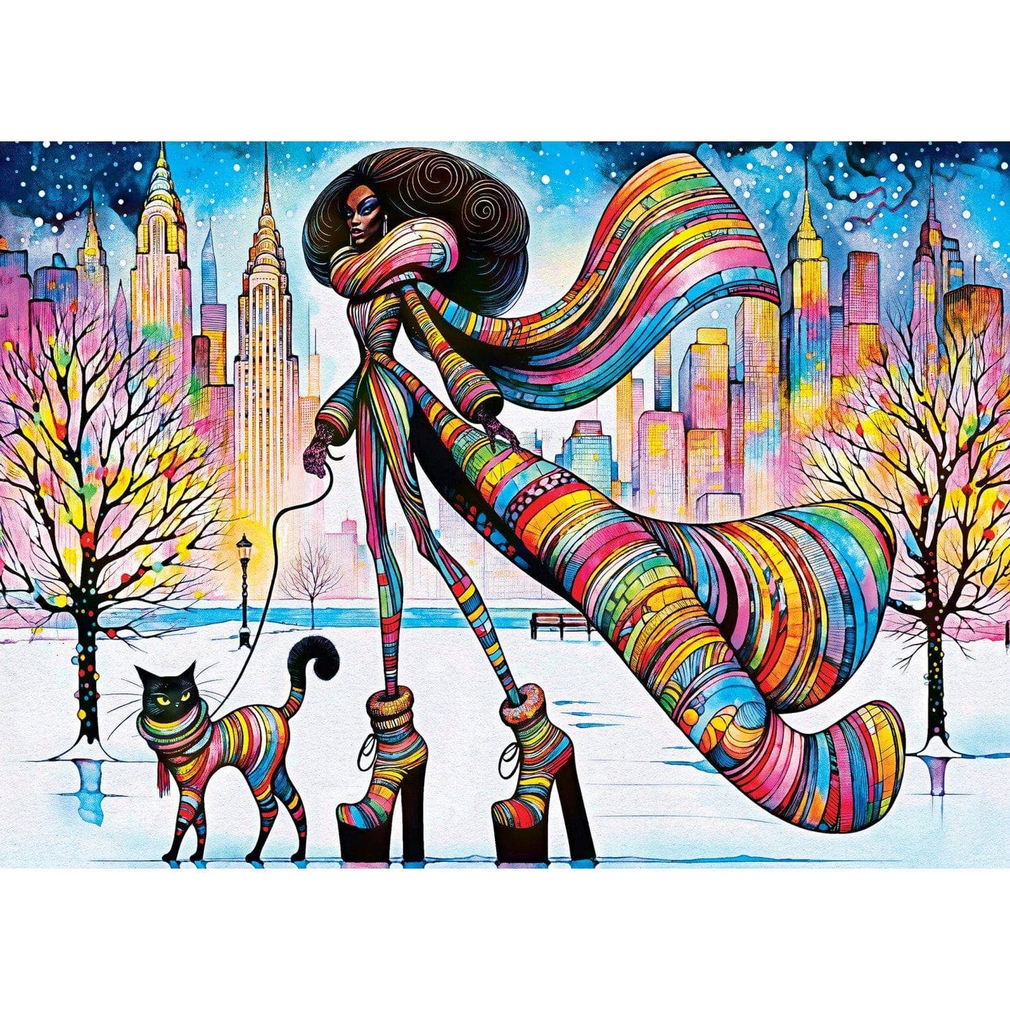 Catwalk Couture - Chic Kitty Stroll 1000 Piece Jigsaw Puzzle by Masterpieces Puzzles