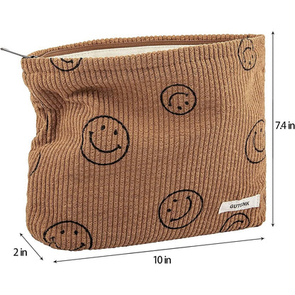 Chic Corduroy Travel Pouch for Women
