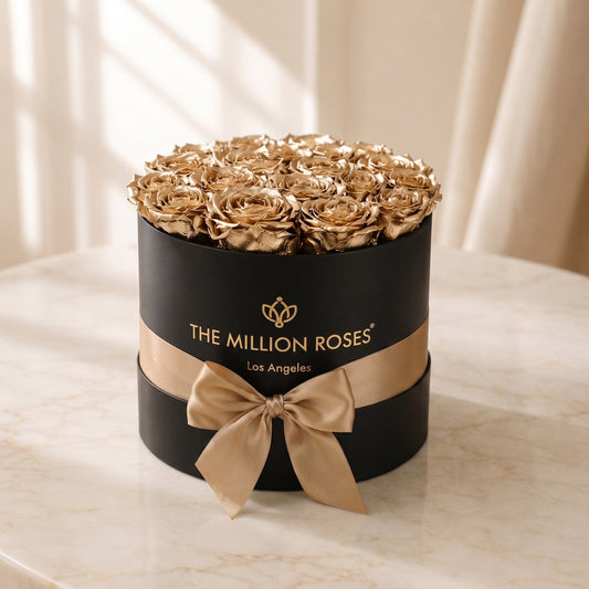 Classic Black Box | 24K Gold Roses