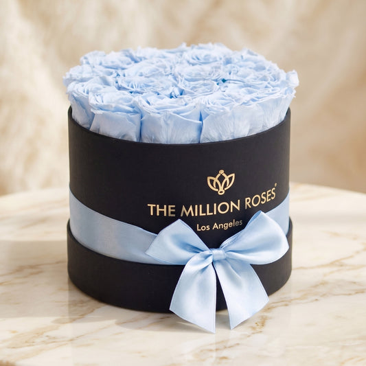 Classic Black Box | Light Blue Roses