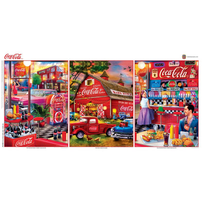 Coca-Cola - 500 Piece Jigsaw Puzzles 3 Pack by Masterpieces Puzzles