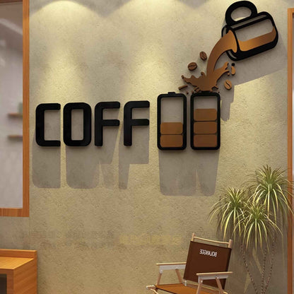 Coffee Shop Wall Decor – Self-Adhesive Acrylic Art for Business