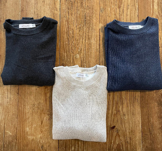 Half Moon Sweater Bundle (Heather Black, Heather Navy, and Heather Sand) $25 SAVINGS