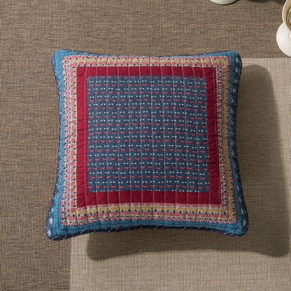 Tache Vineyard Cottage Floral Quilted Pillow Cover Patchwork 2 Pieces Cushion Covers (JHW-827-18X18-2PC)