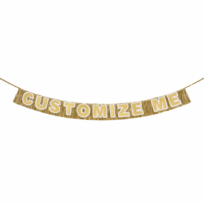 Customizable Gold Fringe Reusable Party Banner