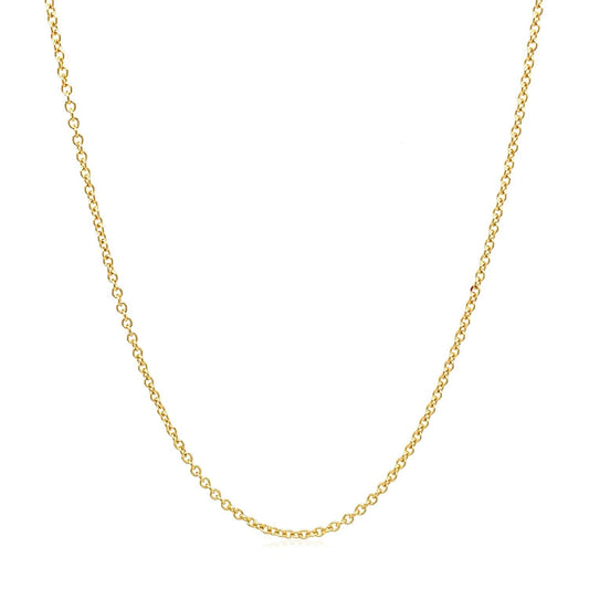 14k Yellow Gold Round Cable Link Chain 1.3mm