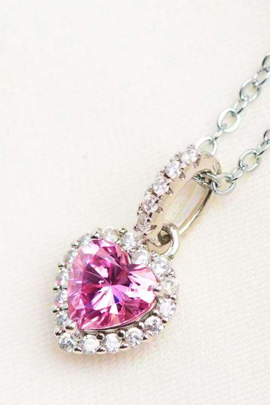 1 Carat Moissanite Heart Pendant Necklace Otarealm