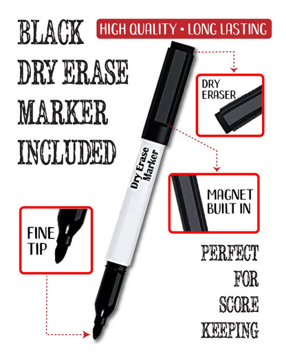 Dart Scoreboard (White) Dry Erase for Keeping Score in Games Cricket, 301 or 501 - Metal Sign