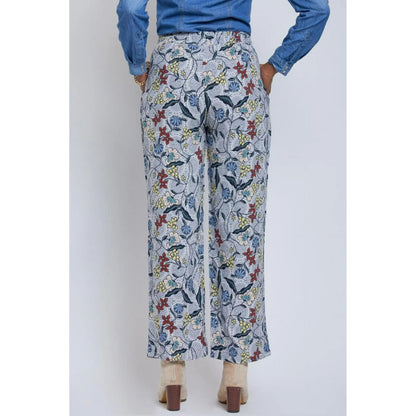 Women's Drawstring Wide Straight Pant with Tie (L)