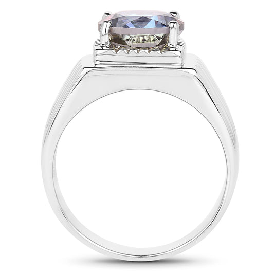4.75 Carat Genuine Mystic Topaz .925 Sterling Silver Ring