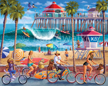 Dog Surfing 500 Piece Jigsaw Puzzle by Boardwalk Puzzle Company