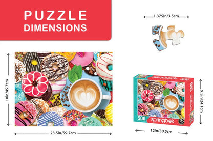Donuts N' Coffee 500 Piece Jigsaw Puzzle by Springbok Puzzles