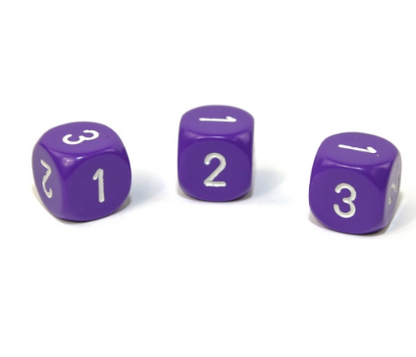 Opaque Purple/white 16mm d3 (d6 w/ 1-2-3 twice) Purple /white (SOLD PER PIECE)